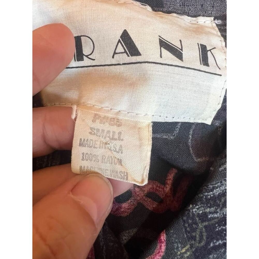 Frank Men's Vintage 80s Shirt Button Up Neon Funky Floral Size Small - Picture 3 of 8